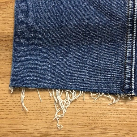 Abercrombie & Fitch The Mom High Rise Jeans 25 Raw Blue Medium Vintage Retro - Picture 3 of 10